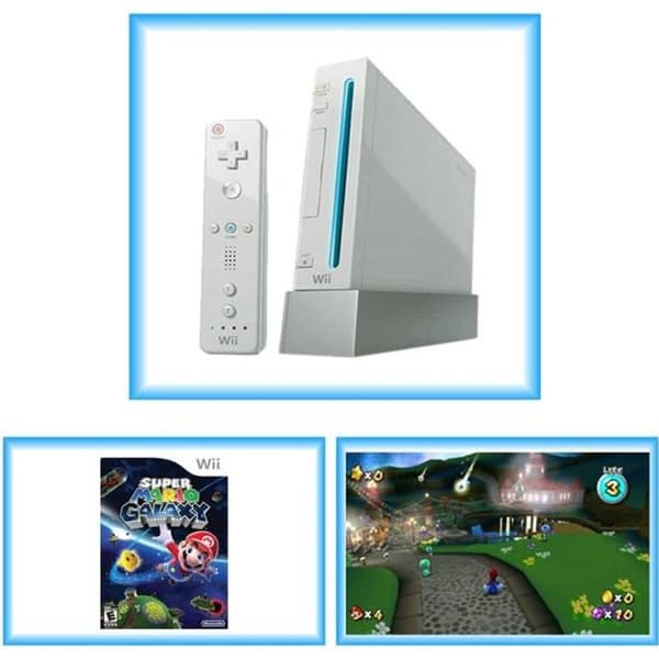 Konsol Nintendo Wii Super Mario Galaxy Pack - Blach- USED