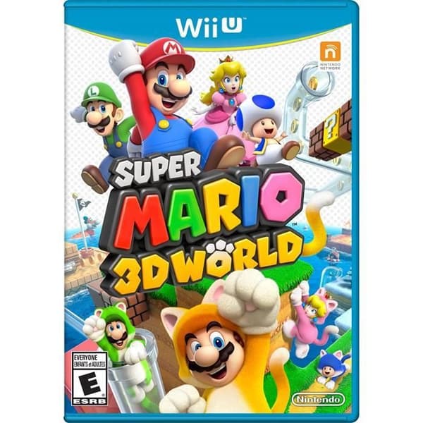 Vit Nintendo Wii U-konsol + enormt paket med 9 spel - 2021 års version- USED