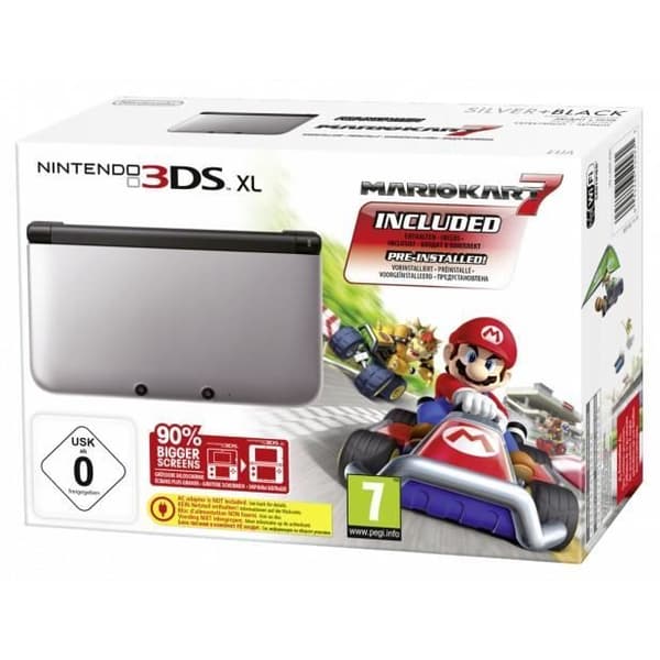Bärbar konsol - Nintendo - 3DS XL - Svart - WLAN - Inkluderar Mario Kart 7- USED