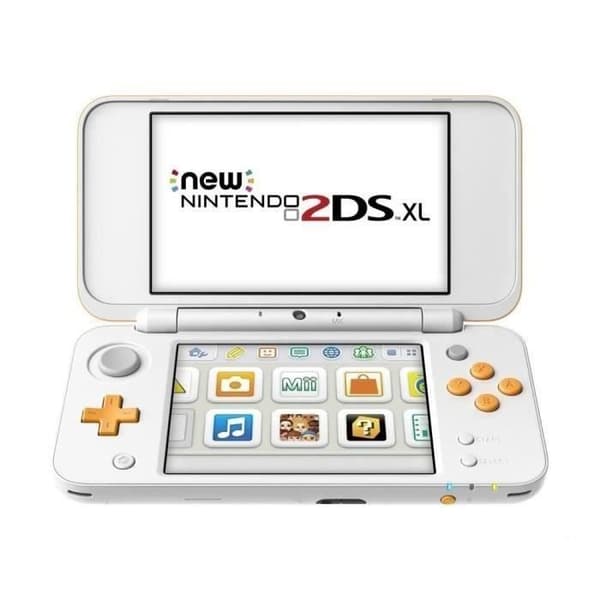 NINTENDO 2DS XL 4GB-konsol - Vit och Orange - Renoverad - Mycket bra skick- USED