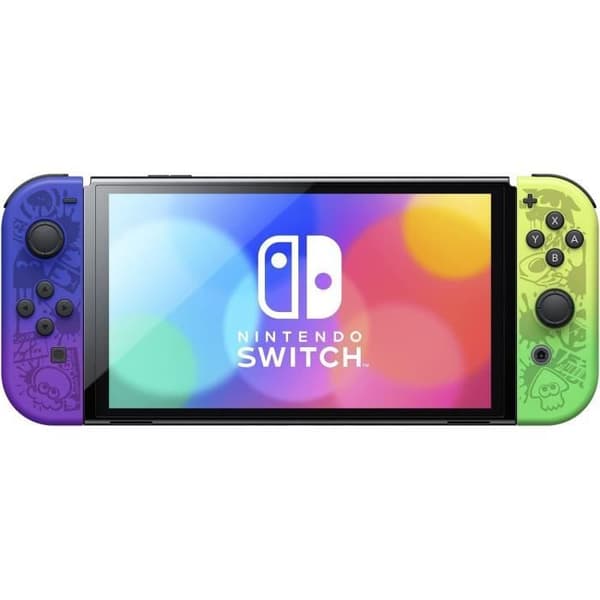 Nintendo Switch-konsol OLED-modell Splatoon 3 Edition - Japansk kompatibel med europeiska spel, säljs med nätadapter- USED
