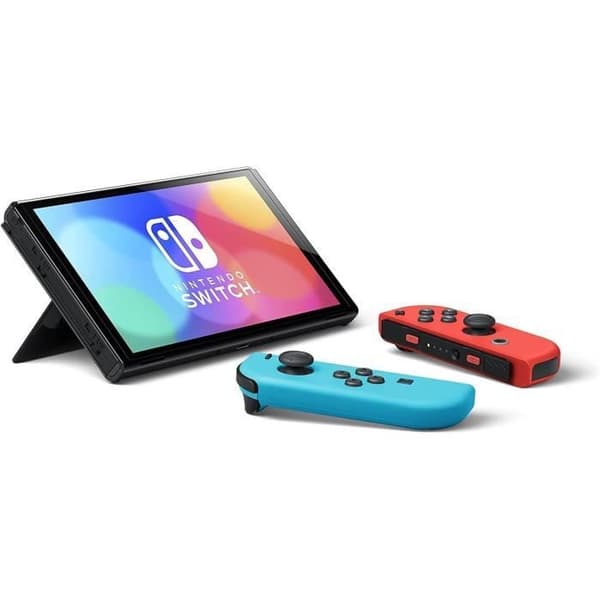 Hemkonsol - Nintendo - Switch OLED-modell - 64 GB - Bluetooth - Neonblå &amp; Neonröd- USED