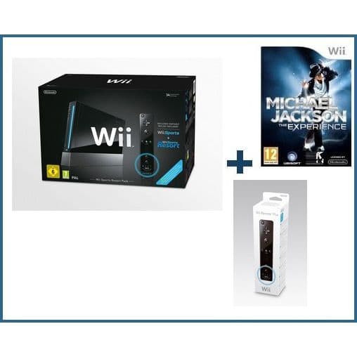 Pack Wii svart+MICHAEL JACKSON+Wiimote Plus- USED