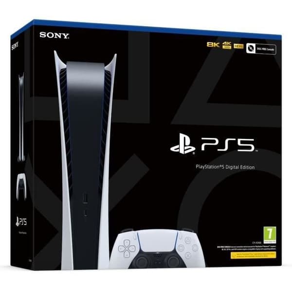 SONY Console PS5 White Digital Edition 825 GB (2020) - Renoverad - Utmärkt skick- USED