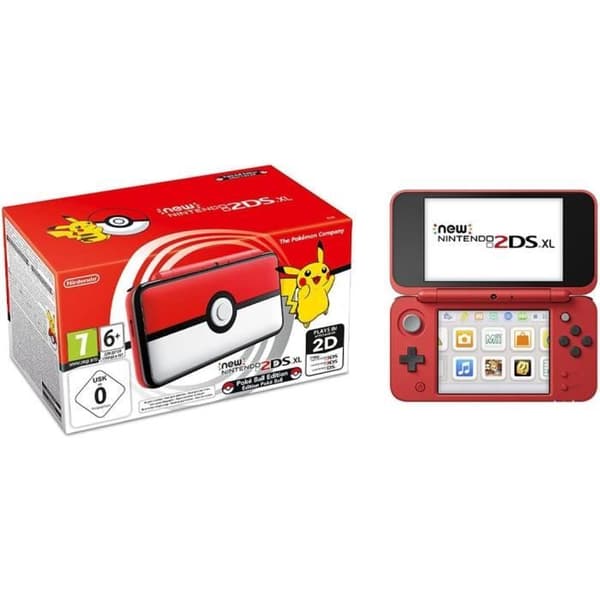 Nintendo New 2DS XL Poke Ball Edition bärbar konsol - Nintendo - 2DS - 4 GB - Pokémon - Svart, Röd, Vit- USED