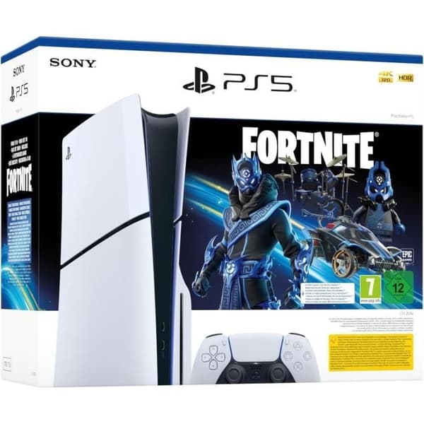 PS5 Standard Pack: PlayStation 5-konsol (smal modell) + Fortnite® Cobalt Star- USED