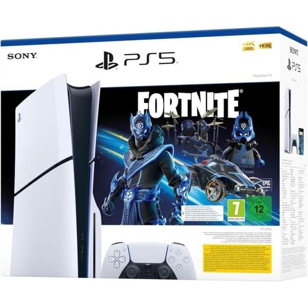 PS5 Standard Pack: PlayStation 5-konsol (smal modell) + Fortnite® Cobalt Star- USED
