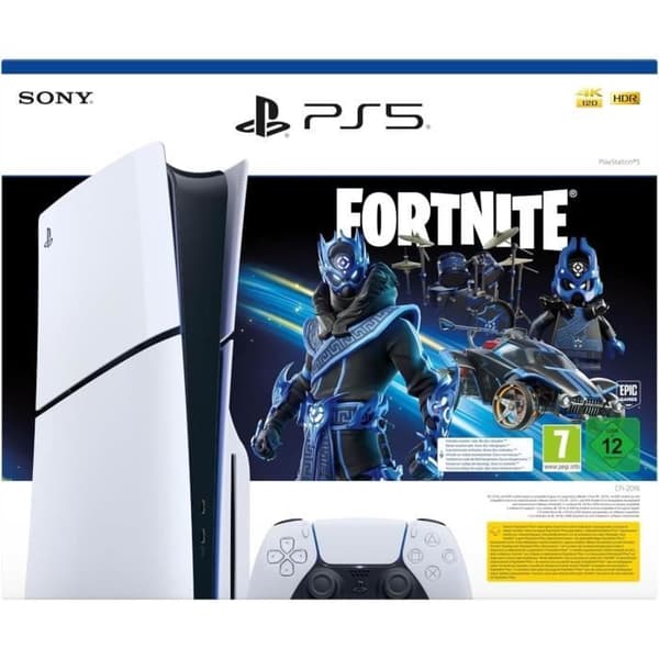 PS5 Standard Pack: PlayStation 5-konsol (smal modell) + Fortnite® Cobalt Star- USED