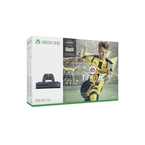 Xbox One S 500 GB-konsol - Microsoft - Storm Grey - Fifa 17 - 2 handkontroller- USED