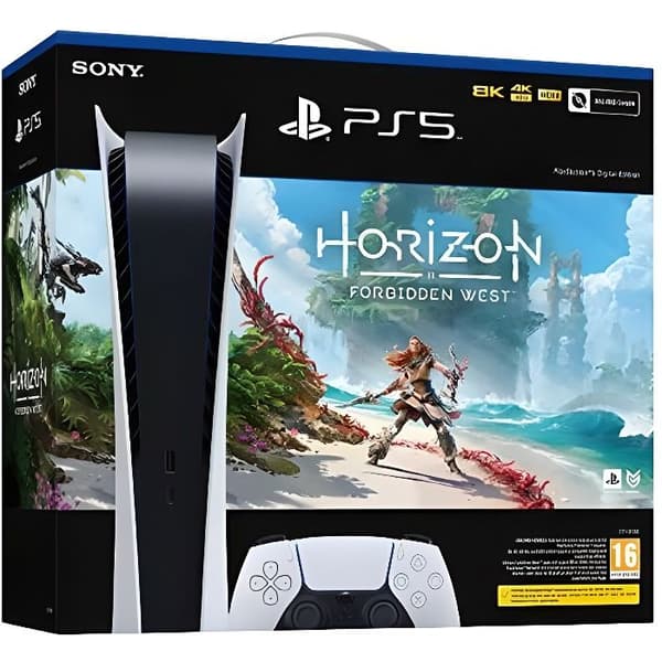 Konsol salon - Sony - PS5 digital + Horizon Forbidden West - Svart - 825 Go - Bundle- USED