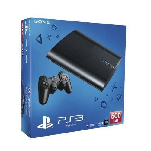 Supertunn PS3-konsol 500 GB - Sony - CECH-4004C - Svart - Vardagsrumskonsol - Smal - 500 GB- USED