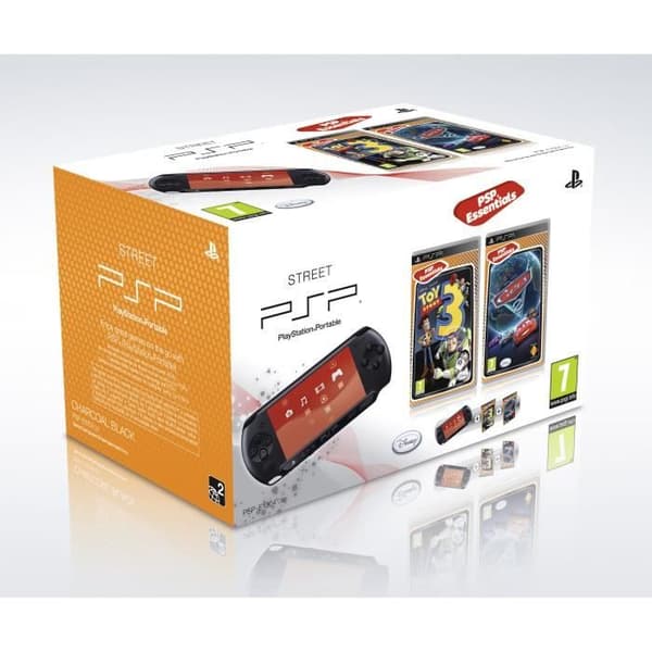 Konsol PSP - Sony - PSP Street - Svart - Med Cars 2 och Toy Story 3 - Utan Wifi- USED