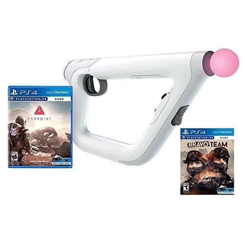 Piece Detachee-bord Multi-Jeux MRJR1 Bravo Team Starter Bundle (3 artiklar): PSVR Bravo Team Game, PSVR Farpoint Game och PSVR Aim Con- USED