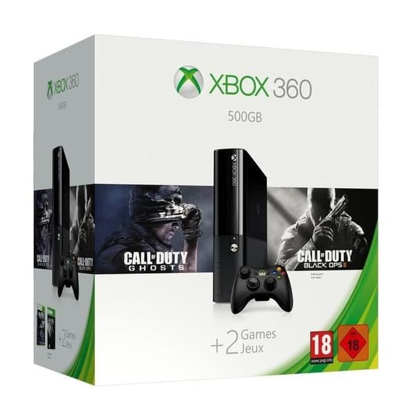 Xbox 360 + Call of Duty Ghosts + Black Ops 2- USED