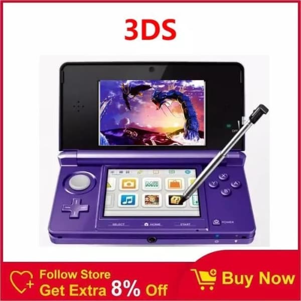 Paket 2-64Gb - Lila - Professionellt renoverad för 3DS Palm-spelkonsol, för att konfigurera en- USED