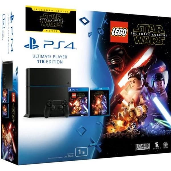 PS4 1TB Black Console - Sony - LEGO Star Wars: The Force Awakens - Star Wars - Blu-Ray- USED