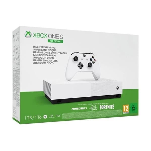 Xbox ones konsol 1 tb all digitall + fortnite+minercraft+sea of nieves- USED