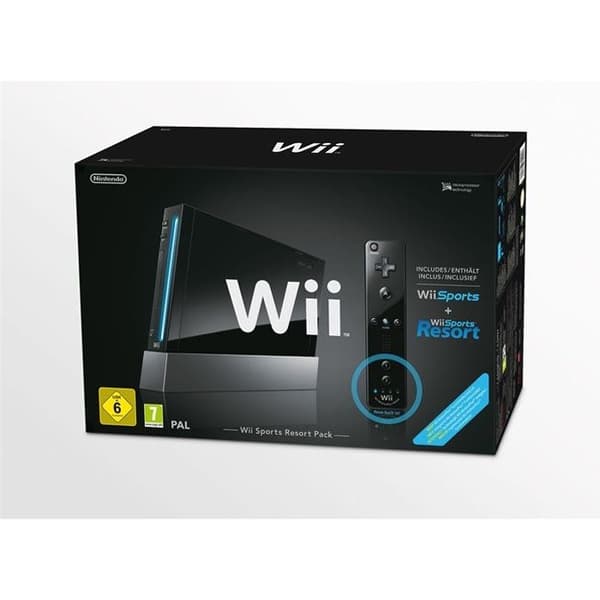 Svart Wii Console - Sports Resort - Pack med Wii Sports Games - 1 års garanti- USED