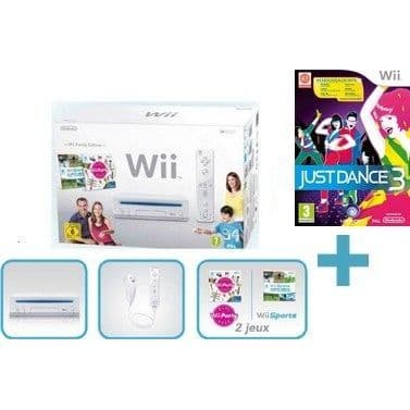 Wii Family Edition-konsol - Nintendo - Vit - Just Dance 3-spel ingår- USED