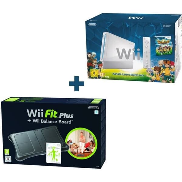 PACK INAZUMA ELEVEN STRIKERS + Wii FIT PLUS SVART- USED