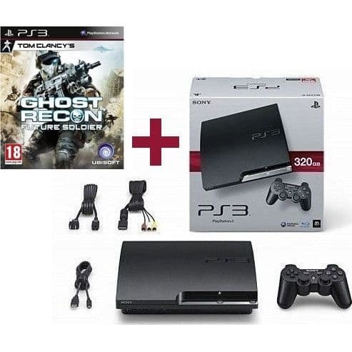 Vardagsrumskonsol - Sony - PS3 Slim - 320 GB - Svart + Ghost Recon Future Soldier- USED