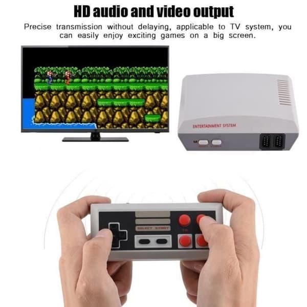 Mini NES-konsolspelsystem Klassiskt HD Underhållning AV-utgång Dubbla joysticks Inbyggda 620 spel D015B7- USED