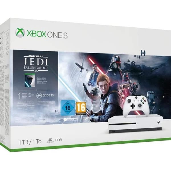 Hemkonsol - Microsoft Xbox One S - 1 TB - Star Wars Jedi: Fallen Order - Vit- USED