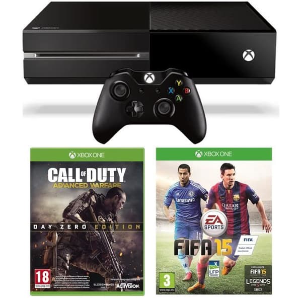 XBOX ONE + FIFA 15 + CALL OF DUTY ADVANCED WARFARE- USED