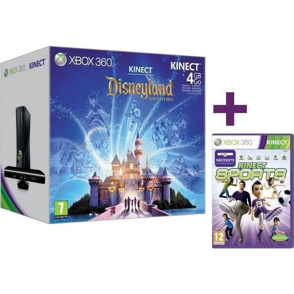 Vardagsrumskonsol - Microsoft - Xbox 360 - 4 GB - Kinect Disneyland + Kinect Sports pack- USED