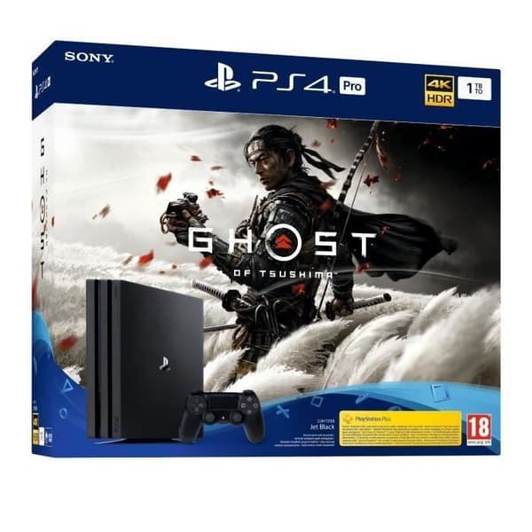 Console PS4 Pro 1TB Black-Jet Black+Ghost of Tsushima YY83- USED