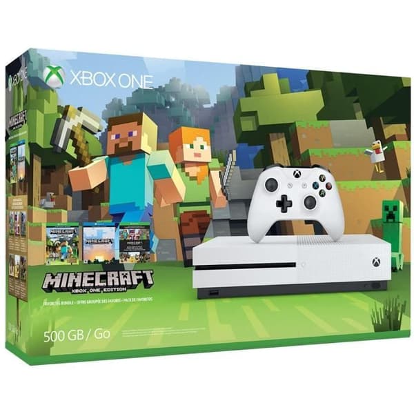 Hemkonsol - Microsoft - Xbox One S 500GB - Vit - Minecraft - Pack- USED