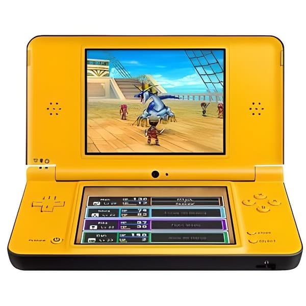 Bärbar konsol - Nintendo - DSi XL - Gul - XL-skärmar - Dr. Kawashima's Brain Training- USED