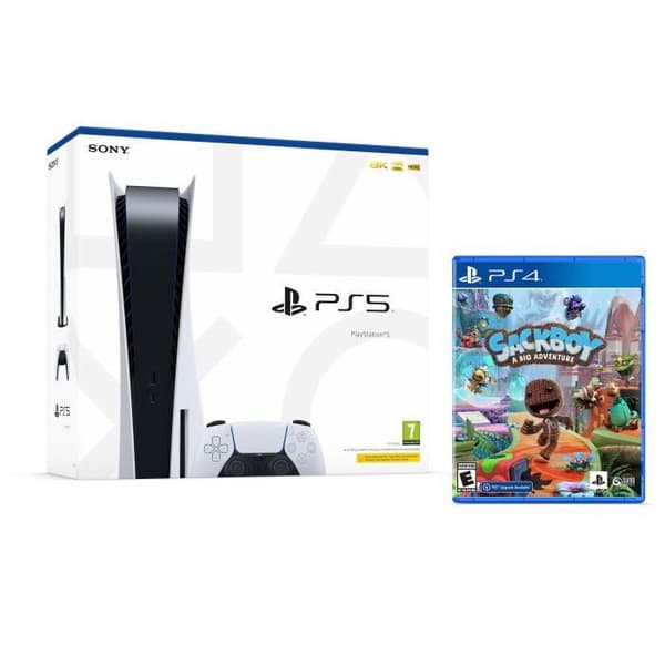 PS5-konsol Sony PlayStation 5 - Standard Edition, 825 GB, 4K, HDR (Med spelare) + Sackboy: A Big Adventure PS4/PS5- USED