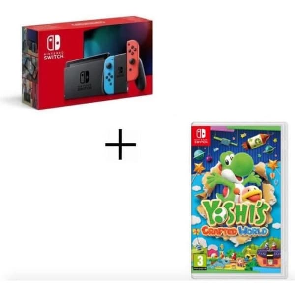 NINTENDO SWITCH KONSOLL + YOSHIS GJÄNDA VÄRLD- USED