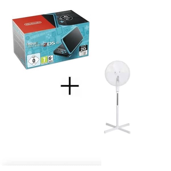 Bärbar konsol - Nintendo - 2DS XL - Svart och blå - Gratis fläkt - High definition 3D- USED