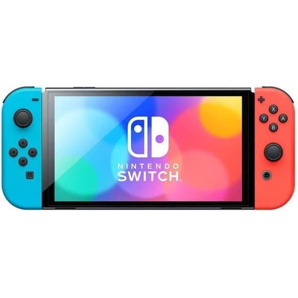SHOT CASE - Nintendo Switch-konsol (OLED-modell): Ny version, Intense Colors, 7-tums skärm - med en Neon Joy-Con- USED