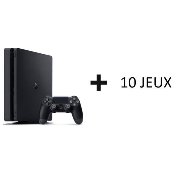 Sällskapskonsol - Sony - Playstation 4 Slim - 500 Go - 10 slumpmässiga spel - PSN 14 dagar- USED