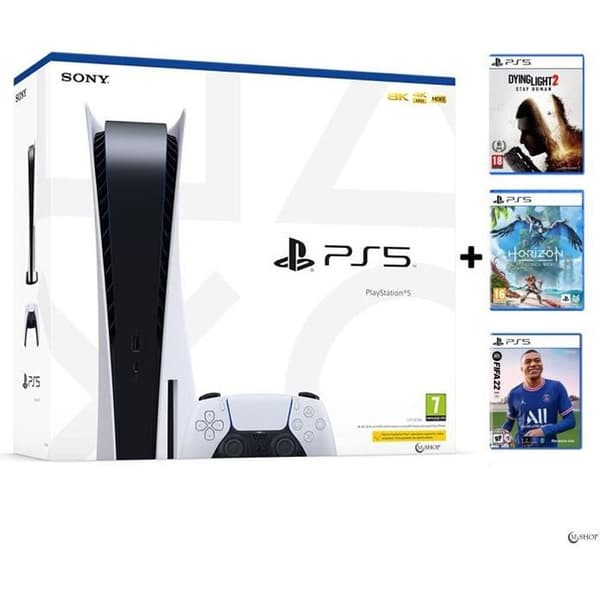 Hemkonsol - Sony - PlayStation 5 - Vit - PS5 - Standard - 825 GB- USED