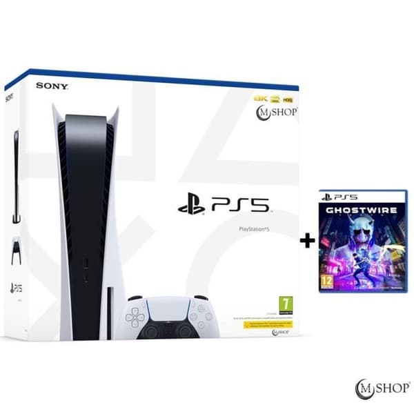 Konsol salong - Sony - PlayStation5 Standard Edition + Ghostwire Tokyo - 825 Go - Vit- USED