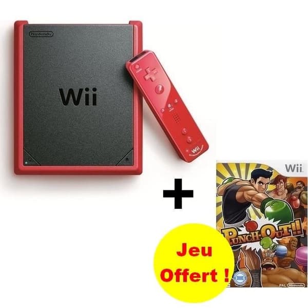Nintendo Wii Mini Red Console - Punch-Out - Nintendo - Wii - Boxningsspel - Rörelsekontroller- USED