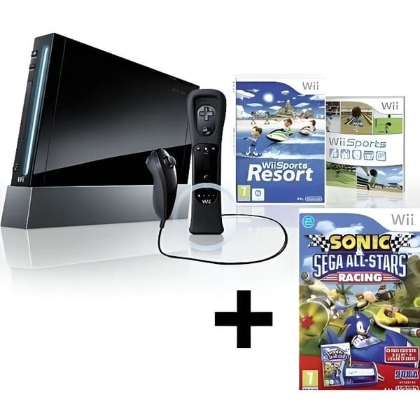 Wii NOIRE SPORTS RESORT + SONIC &amp; SEGA ALL STARS- USED