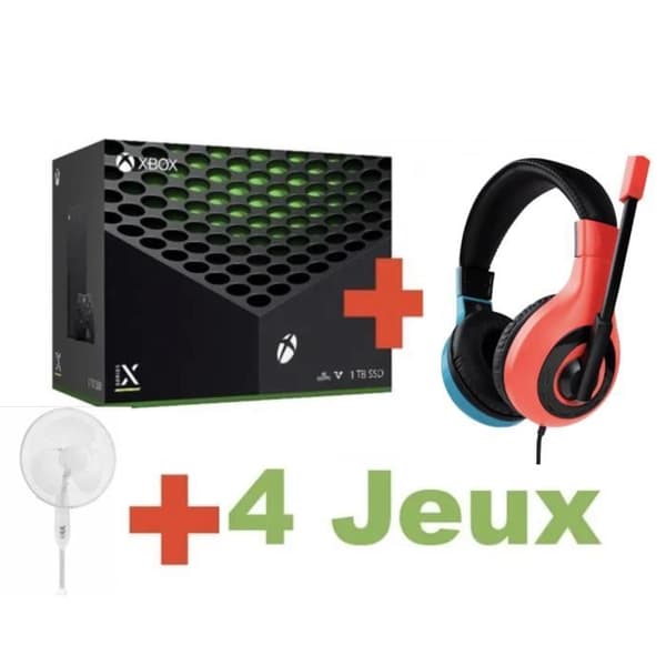 Konsol Xbox Series X - Microsoft - 4 Spel Ingår - Hörlur Ingår - Fläkt Ingår- USED