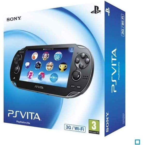 Bärbar Konsol - Sony - PS Vita - 5 tum OLED-skärm - Wi-Fi &amp; 3G - Svart- USED