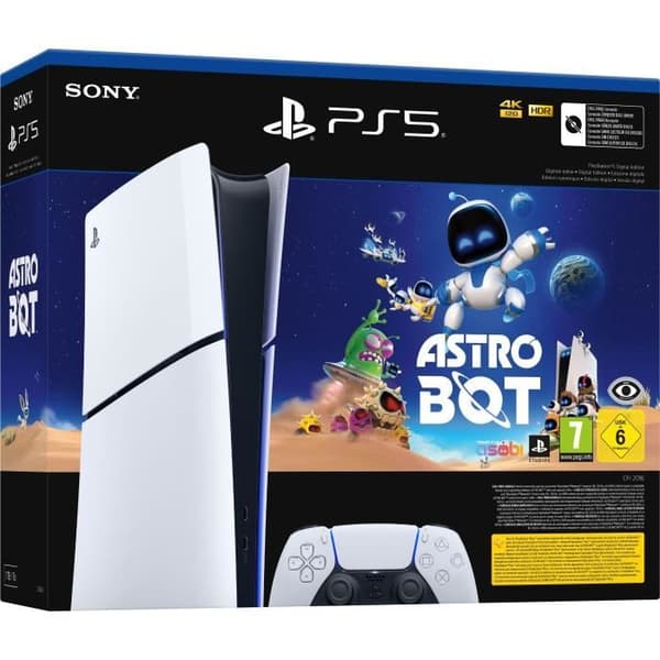 Paket PS5 Digital: Spelkonsol PlayStation 5 (Slim-modell) + Astro Bot- USED