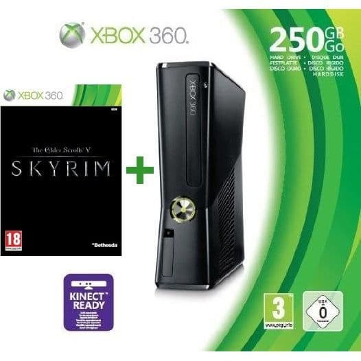 Xbox 360 250 GB-konsol - Microsoft - Svart - Wi-Fi - HDMI - Integrerad Kinect- USED