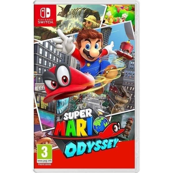 Packa Nintendo Switch Grey + Super Mario Odyssey + Mario Tennis Aces- USED