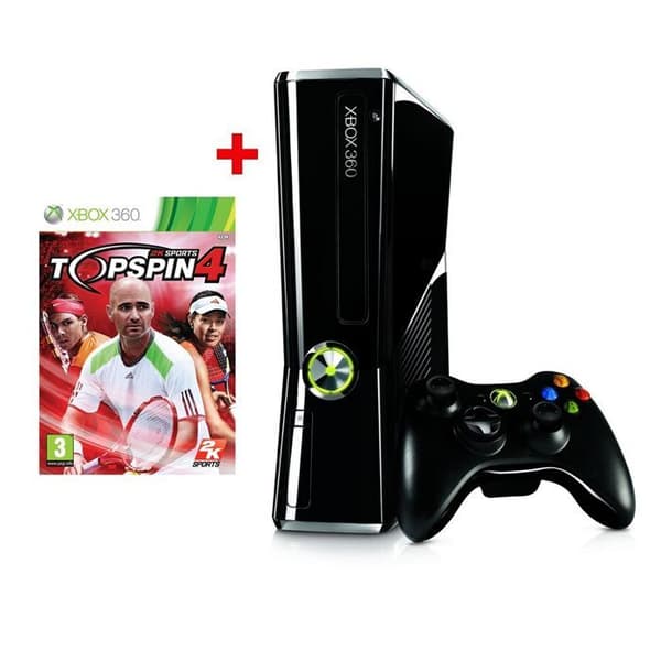 Xbox 360 250 GB-konsol + Top Spin 4 - Microsoft - Svart - Wi-Fi - 250 GB- USED
