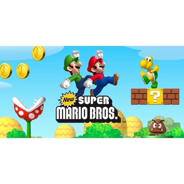 Nintendo Wii-konsol Nytt Super Mario Bros-paket - Vit- USED