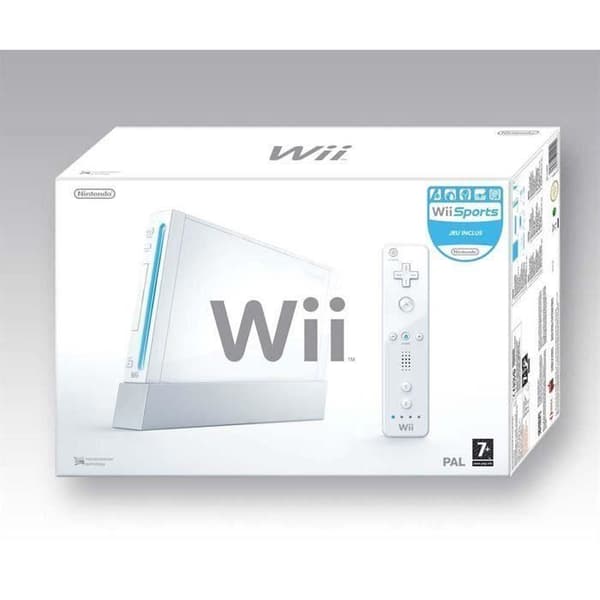 Vit WII-konsol med WiiSports-spel- USED