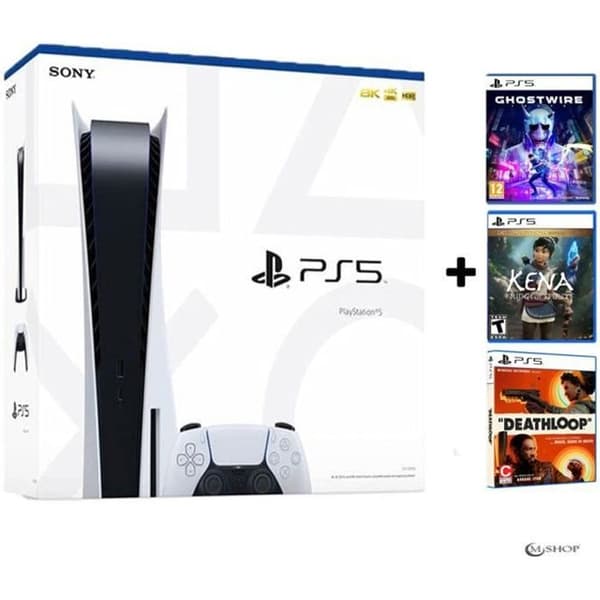 Konsol för vardagsrum - Sony - PS5 - Standardpaket - 825 Go - Paket med 3 spel- USED